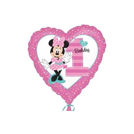 Globo minnie corazon rosa 1º cumpleanos