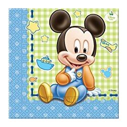 Servilletas mickey mouse bebe 20 unid. 33 x 33 cm