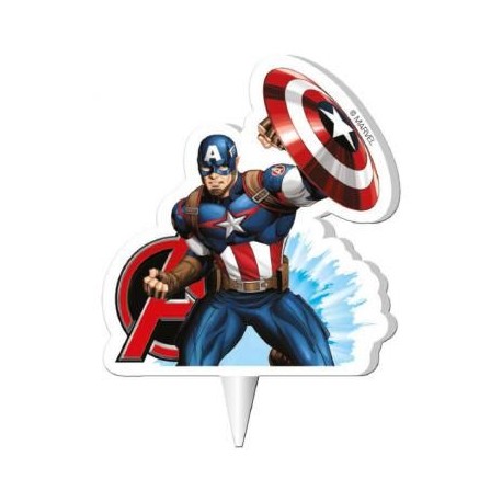 Vela Capitan America figura de 75 cm para tarta de cumpleanos