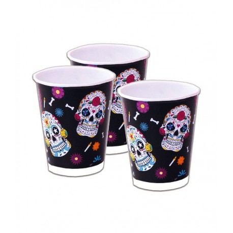 Vasos calaveras dia de muertos halloween 8 uds Coco