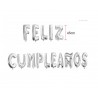 Letras Feliz Cumpleaños plata en globo de 45 cm