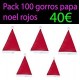 Pack 100 gorros papa noel rojos baratos