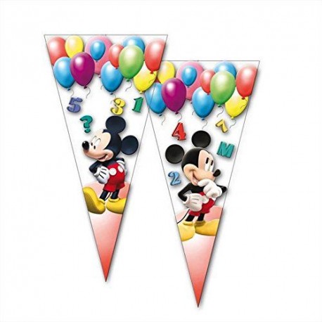 Bolsas cumpleanos conos golosinas mickey mouse 10 uds