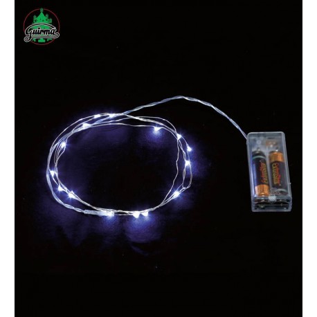 Guirnalda de luz led blanca 2 metros 20 leds globos a pilas