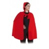 Capa roja con capucha criada larga 135 cm mujer