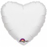 Globo corazon blanco foil helio 18 45 cm