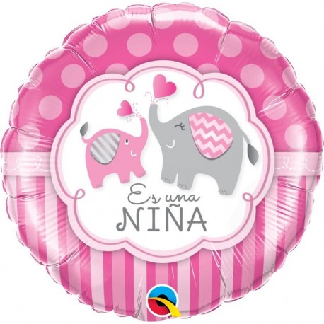 Globo es una nina elefantes rosa 45 cm unidad