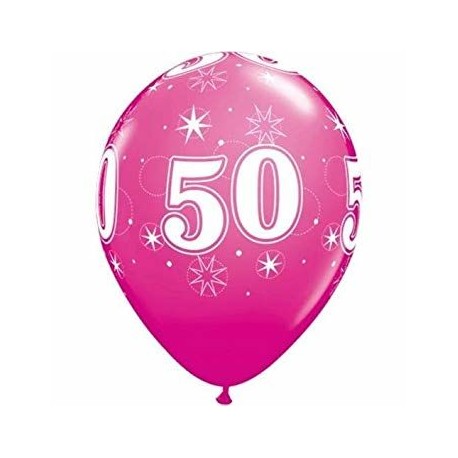 Globo 50 cumplanos fucsia unidad qualatex 30 cm