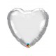 Globo corazon Chrome plata Qualatex 45 cm unidad