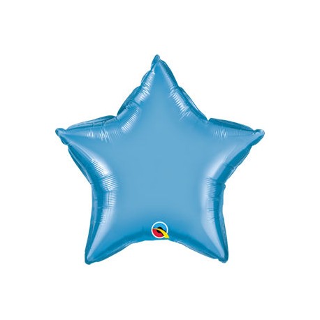 Globo estrella Chrome azul Qualatex 45 cm unidad