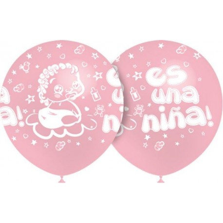 Globos Es una nina rosa 8 uds 30 cm