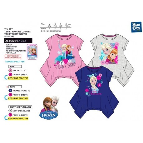 Camiseta frozen desigual nina talla 4 anos color gris