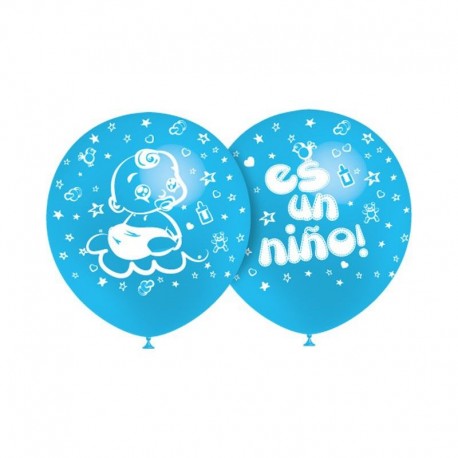 Globos azules Es un nino 8 uds 30 cm