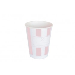 Vasos rayas rosas y blancas 8 uds