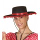 Sombrero cordobes borlas rojas adulto