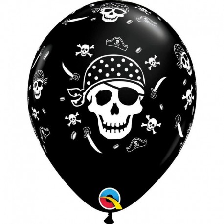 Globos piratas negros 6 uds 28 cm