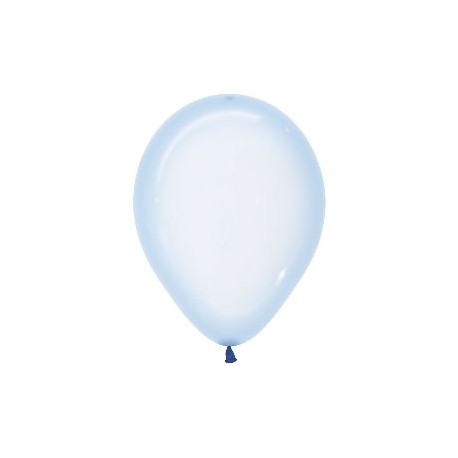 Globos cristal pastel azul 50 uds 30 cm