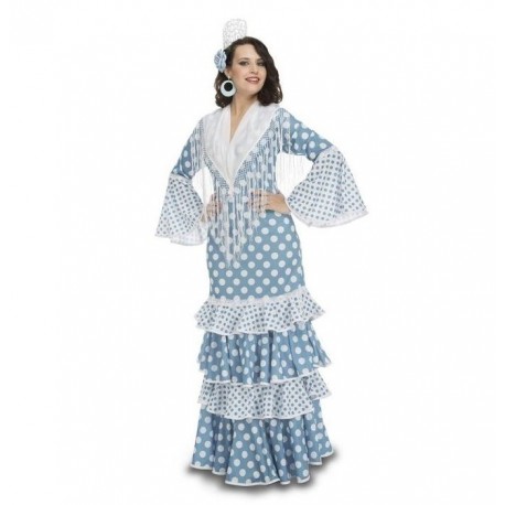 Disfraz flamenca del guadalquivir azul talla S mujer