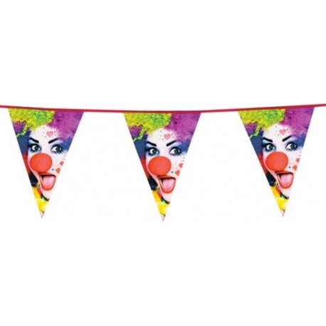 Banderin triangular payasos decoracion 6 m