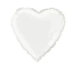 Globo de corazon blanco 45 cm