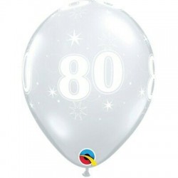 Globo transparente 80 anos latex unidad