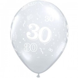 Globo transparente 30 anos latex unidad