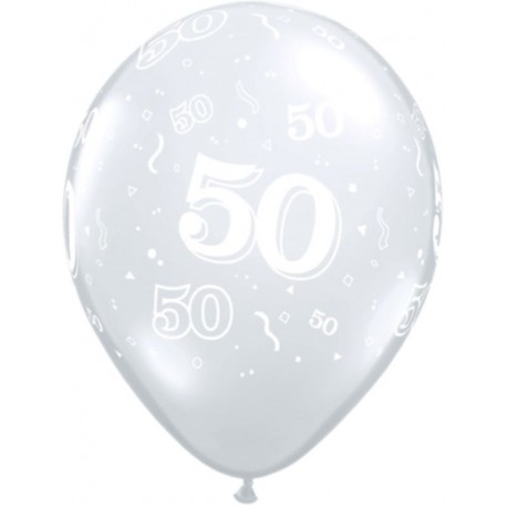 Globo transparente 50 anos latex unidad