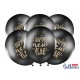 Globos feliz ano nuevo 6 uds 30 cm negros