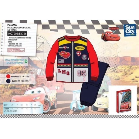 Pijama cars de invierno para nino varias tallas y colores ROJO 3 ANOS