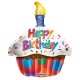 Globo feliz cumpleanos caupcake 45 cm foil helio o aire