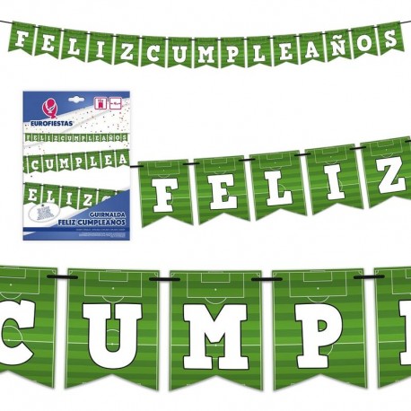 Guirnalda feliz cumpleanos futbol 4 metros