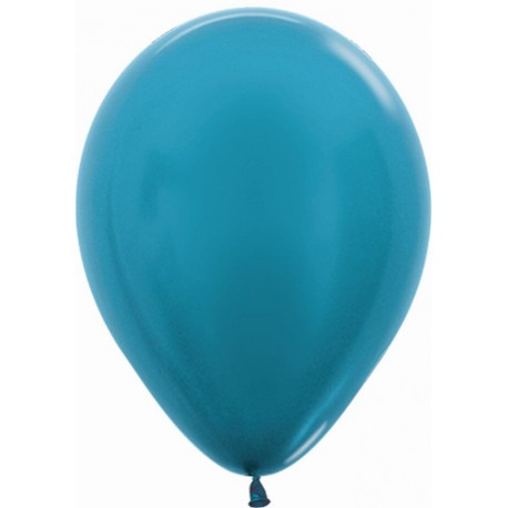 Globo Metal azul caribe Sempertex R12 30 cm 12 uds