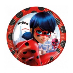 Platos Ladybug cumpleaños 23 cm 8 uds