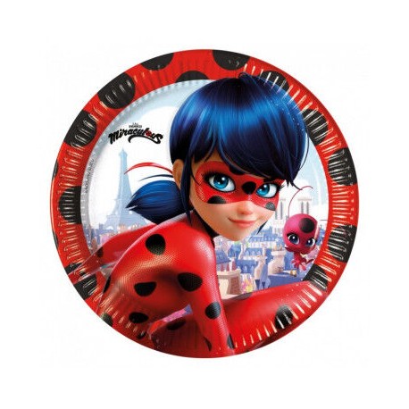 Platos Ladybug cumpleanos 23 cm 8 uds