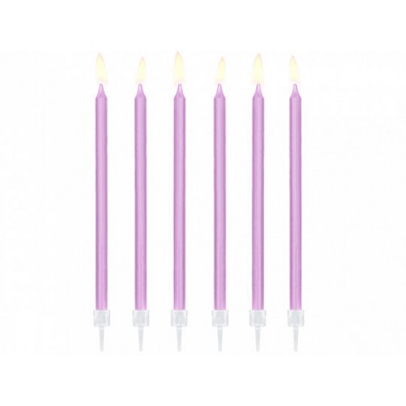 Velas cumpleanos lila largas 125 cm