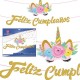 Guirnalda Feliz cumpleanos unicornio 3 metros