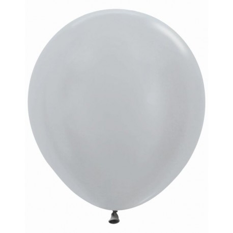 Globo R18 plata Sempertex 45 cm 6 uds