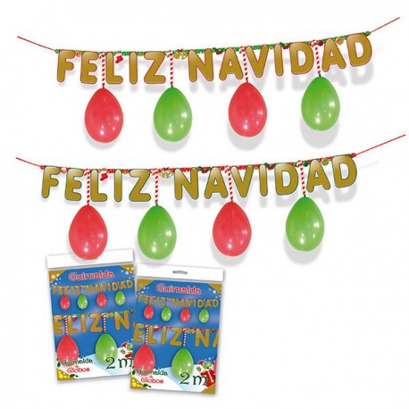 Guirnalda feliz navadida con globos