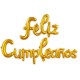 Letras feliz cumpleanos en globos oro 4 m x45 cm