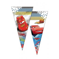 Bolsa de cono para cumpleaños de cars 6 uds