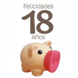 Hucha cerdito 18 cumpleaños