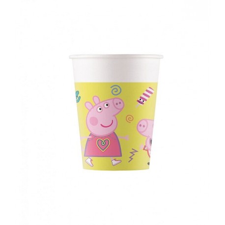 Vasos Peppa pig cumpleanos 8 uds papel