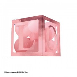 Caja para globos Baby rosa dorado 215 cm