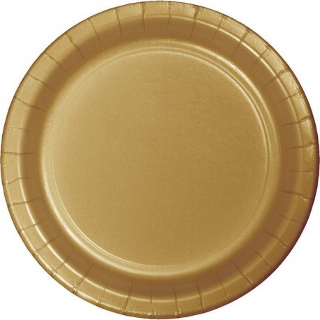 Platos oro 8 uds de 23 cm