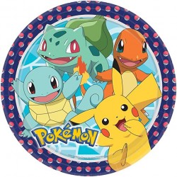 Platos Pokemon cumpleanos 8 uds 23 cm