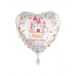 Globo feliz cumpleanos princesa 43 cm corazon