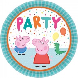 Platos Peppa Pig cumpleanos 8 uds 23 cm