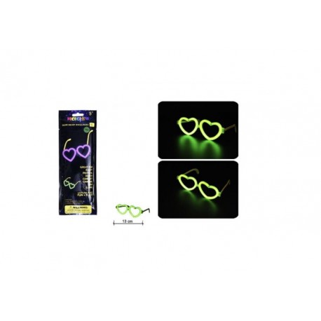 Gafas glow forma corazon brilla oscuridad unidad