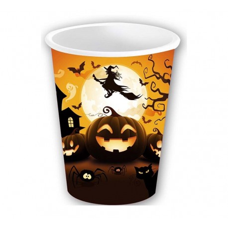 Vasos calabaza halloween 6 uds de 11 cm