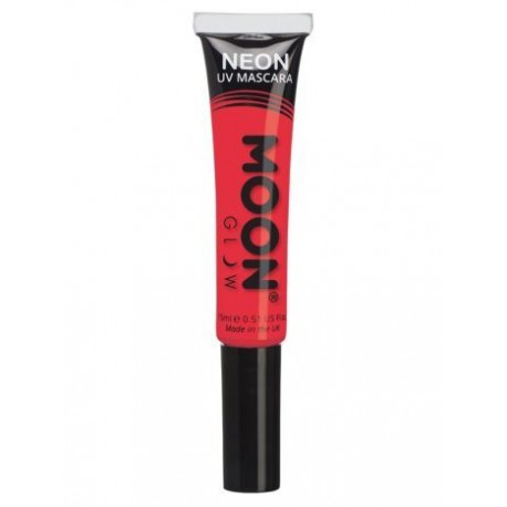 Mascara de ojos rojo UV neon